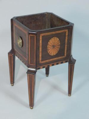 A 19thC Dutch mahogany and marquetry jardiniere