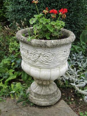 A pair of modern stone garden urns - 2