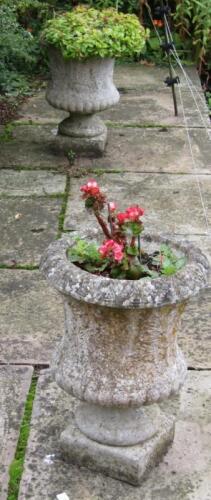 A pair of modern floral floral planters