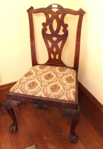 A George II walnut dining chair