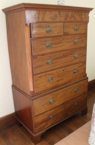 A George III mahogany chest on chest