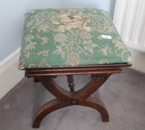 A Victorian rosewood stool