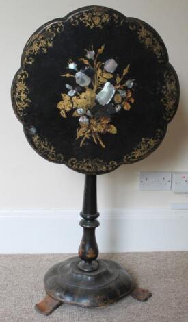 A Victorian papier mache centre table