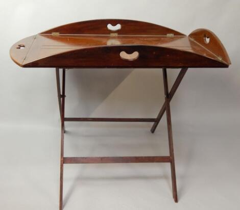 A large 19thC mahogany butler's tray