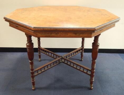 A late Victorian walnut centre table