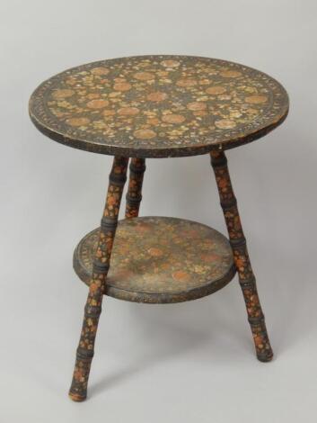 A 19thC Indian gilt and lacquered occasional table