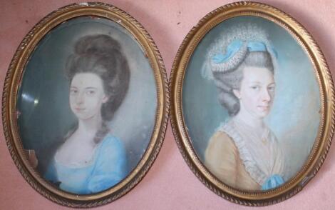 Early 19thC English School. Portraits of ladies being the wife of Sir Nicholas Payne and probably th