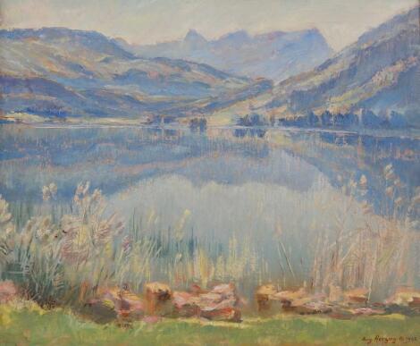 August Herzog (1885-1959). An Alpine lake scene