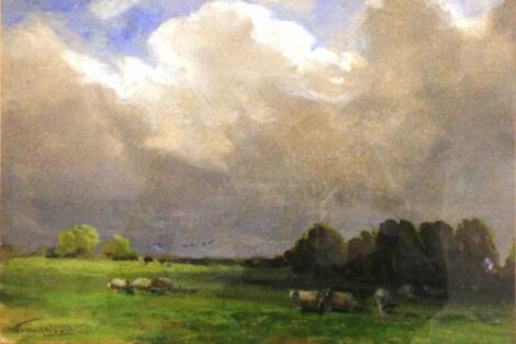 W Turnbull (19th/20thC British). Sheep in landscape