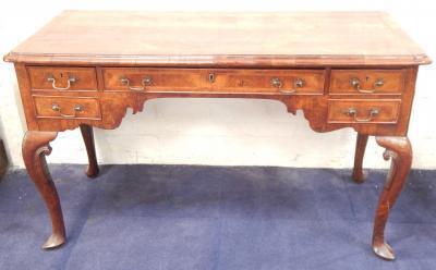 An 18thC and later walnut lowboy