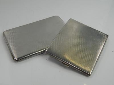 Two pre-war stainless steel cigarette cases