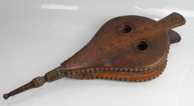 A pair of oak and mahogany bellows.