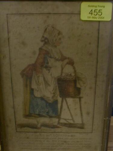 Guyot after Watteau. "La Mde. D'Hintres" hand coloured aquatint