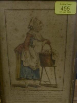 Guyot after Watteau. "La Mde. D'Hintres" hand coloured aquatint