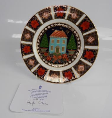 A Royal Crown Derby Imari pattern Christmas plate