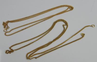 Two 9ct gold fine link chains