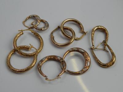 Various hoop earrings