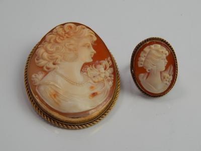 Various cameo jewellery