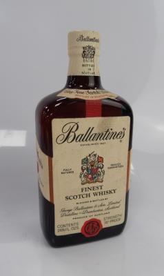 A bottle of Balantyne's Finest Scotch Whisky.