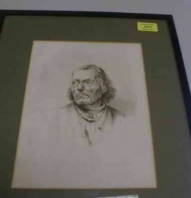 An 18thC black and white etching