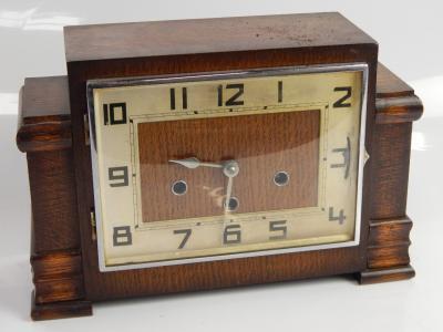 A 1930s eight day striking mantel clock