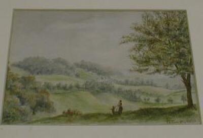 Tatton-Winter. Figures in a hilly landscape