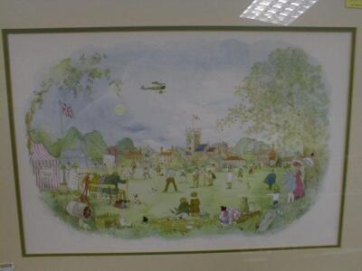 After Colin Carr, Village Cricket Match, WATERCOLOUR, not reproduction