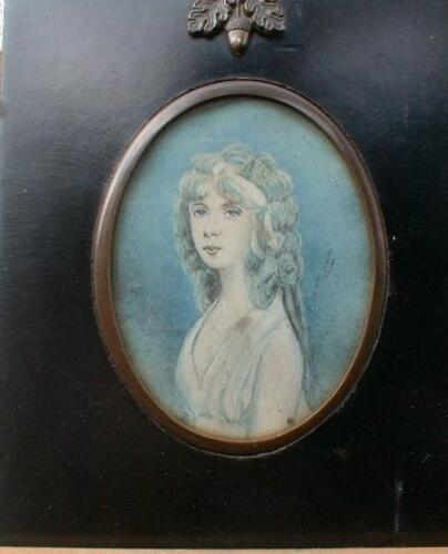 A. Plymar? 19thC. Portrait miniature - head and shoulders of a young woman