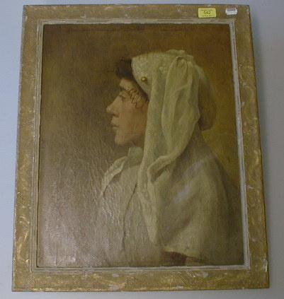 B. Fitz. Head and shoulders portrait of a young woman
