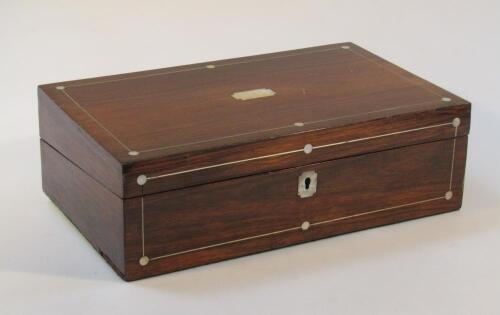 A 19thC rosewood cased writing slope