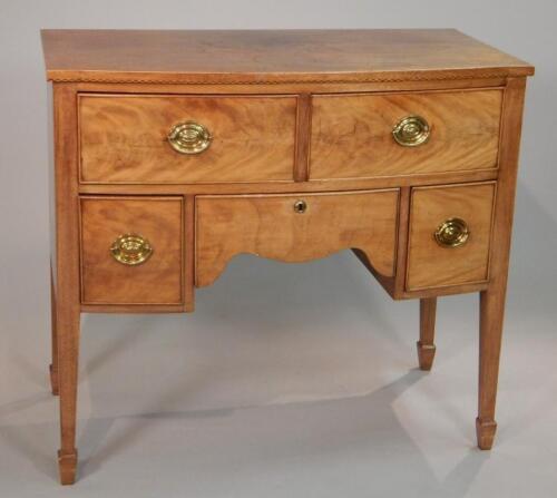 A George III mahogany small bow fronted side table