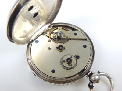 A silver pocket watch - 4