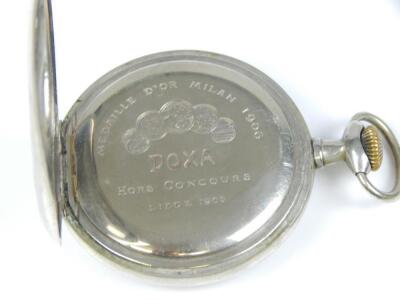 An early 20thC large silver plated pocket watch - 3