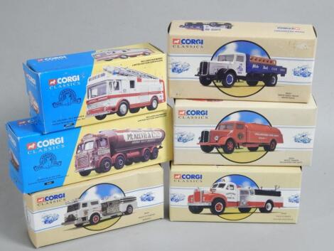 Six Corgi Classics die-cast commercial vehicles