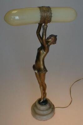 An Art Deco tablelamp