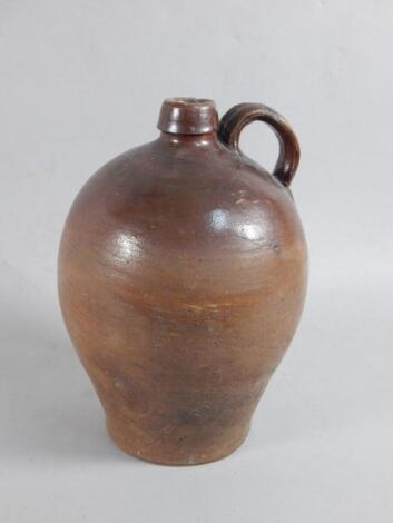 A 19thC stoneware Bellamine type flagon.