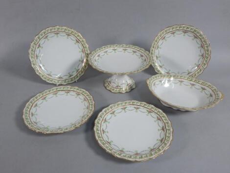 A Limoges porcelain part dessert service