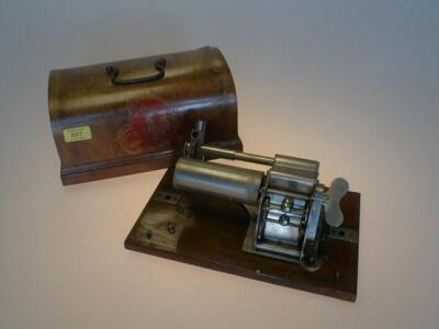 A French Phonograph, with steel mechanism, stamped with Cockeral