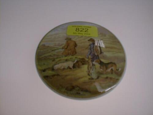 A 19thC Prattware paste pot lid design "The Sportsman"£20-30