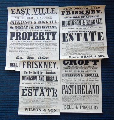 Four late 19thC auction property posters