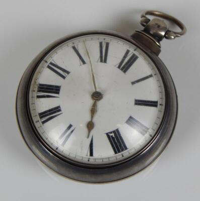 A William IV silver pair cased pocket watch