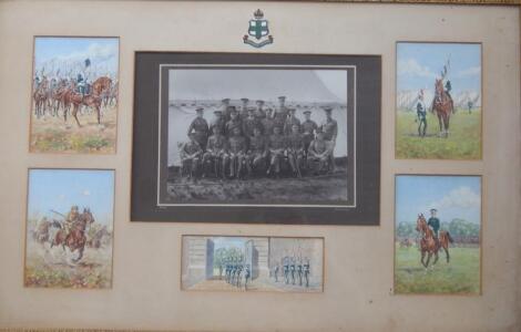 An early 20thC photograph and watercolour montage