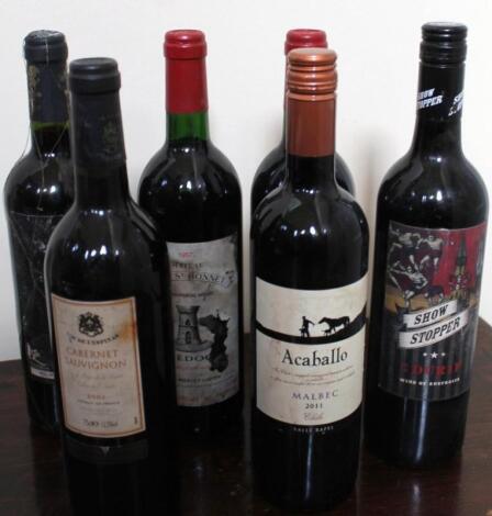 Six bottles of red wine