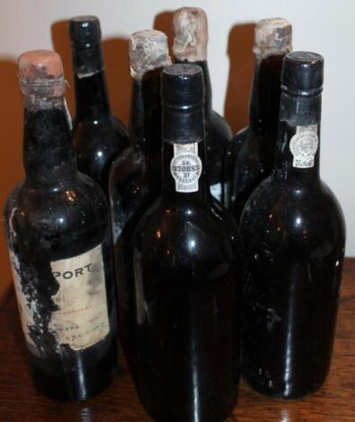 Seven bottles of port