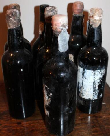 Seven bottles of port