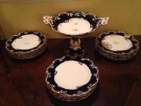 A late Victorian English porcelain dessert service