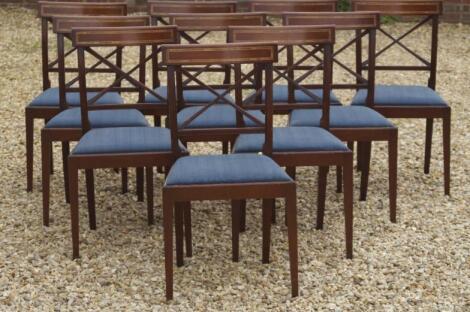 A set of TEN (not nine) Georgian style mahogany dining chairs