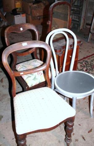 Two balloon back dining chairs