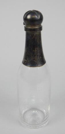 A Victorian cut glass and silver mounted decanter and stopper