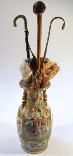 A 19thC Cantonese famille rose vase